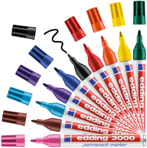 Viltstift edding 3000 rond 1.5-3mm zwart 1 Stuk-1