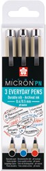 Fineliner Sakura Pigma Micron pn 0.4mm ass 3 Stuk