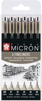 Fineliner Sakura Pigma Micron étui de 6 pièces  Noir 6 Stuk