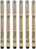 Fineliner Sakura Pigma Micron étui de 6 pièces  Noir 6 Stuk-3