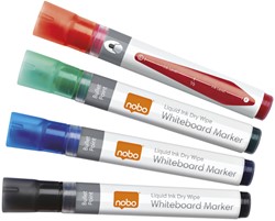 Marqueur tableau blanc Nobo Liquid ink ogive 3mm assorti 4 pièces 4 Stuk