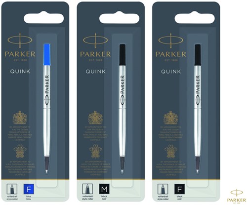 Recharge roller Parker Quink Medium noir 1 Stuk-2