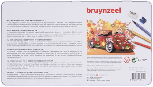 Crayon de couleur Bruynzeel Super Sixties Coccinelle boîte 60 couleurs 60 Stuk-3