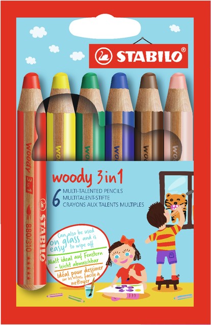 Etui de 10 crayons Woody Duo + 1 taille crayons