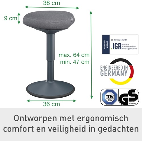 Actieve zitkruk Leitz Ergo met comfortzitting 1 Stuk-3