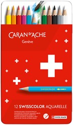 Crayon de couleur Caran d’Ache Swisscolor Aquarel 12 pièces assorti 12 Stuk
