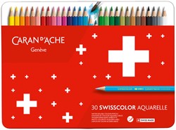 Crayon de couleur Caran d’Ache Swisscolor Aquarel 30 pièces assorti 30 Stuk