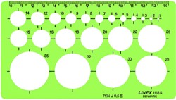 Gabarit de Cercles Linex 22 1-35mm Plots anti-tache vert 1 Stuk