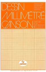 Bloc de papier millimétré Canson A3 impression marron clair 50 feuilles 72g blanc 50 Vel