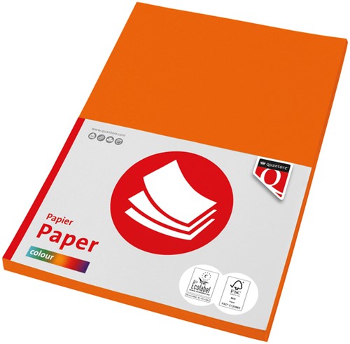 Kopieerpapier Quantore Col-100 A4 120gr oranje 100 Vel