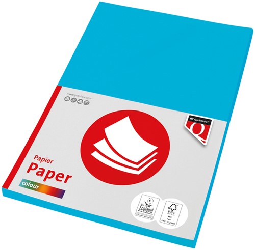Papier copieur Quantore Colour A4 120g bleu azur 100 feuilles 100 Vel