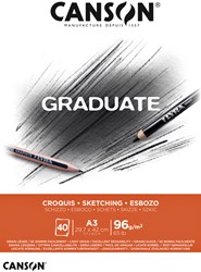 Bloc à croquis Canson Graduate Sketch A3 40 feuilles 96g blanc 1 Stuk