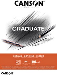 Bloc à croquis Canson Graduate Sketch A4 40 feuilles 96g blanc 1 Stuk