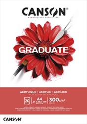 Bloc peinture Huile & Acrylique Canson Graduate A4 20 feuilles 290g blanc 1 Stuk