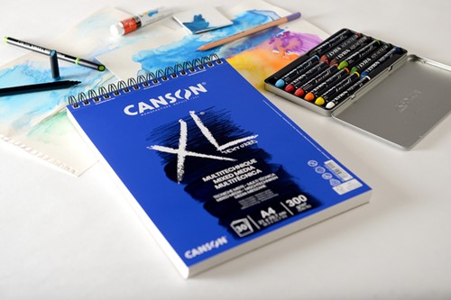 Mixed mediapapier Canson XL Textured 300gr A4 wit 30 Vel-2