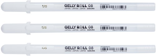 Feutre gel Sakura Gelly Roll Classic 08 set 3 pièces blanc 3 Set
