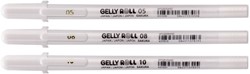 Stylo gel Sakura Roll Classic set 3 largeurs blanc 3 Stuk