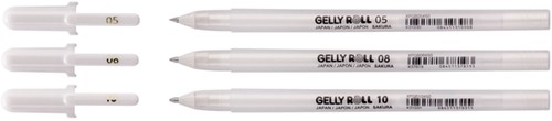 Stylo gel Sakura Roll Classic set 3 largeurs blanc 3 Stuk-3