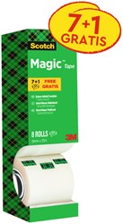 Ruban adhésif Scotch Magic 810 33mx19mm invisible mat 7+1 gratuit 8 Stuk
