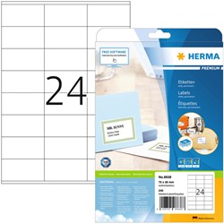 Etiket HERMA 8638 70x36mm premium wit 240st 10 Vel
