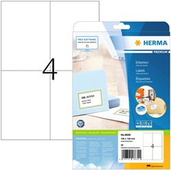 Etiquette HERMA Premium 8630 105x148mm blanc 40 pièces 10 Vel