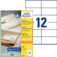 Etiquette Avery LR3424 105x48mm recyclé blanc 1200 pièces 100 Vel-2