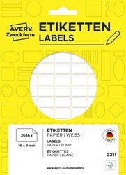 Etiket Avery 3311 16x9mm wit 2646st 27 Vel