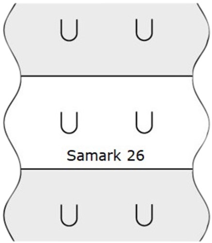Prijsetiket 12x26mm Sato Samark afneembaar wit 1500 etiket