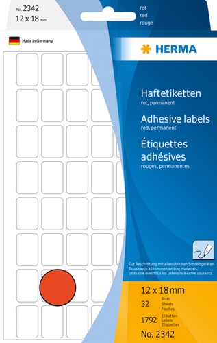 Etiket HERMA 2342 12x18mm rood 1792stuks 32 Vel