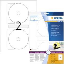 Etiquette HERMA 8624 CD 116mm blanc opaque 20 pièces 10 Vel