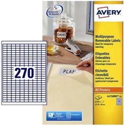Etiket Avery L4730REV 17.8x10mm wit 6750st 25 Vel