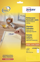 Etiquette Avery amovible L4734REV-25 199,3x143,5mm 50 pièces 25 Vel