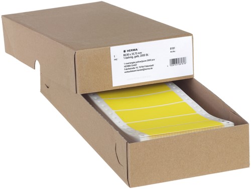 Etiket HERMA 8181 88.9x35.7mm 1-baans geel 2000st 2000 etiket