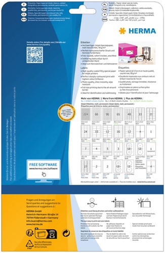 Etiket HERMA 8838 63.5x38.1mm mat wit 525st 25 Vel-2
