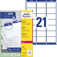 Etiquette Avery L7160-100 63,5x38,1mm blanc 2100 pièces 100 Vel-2