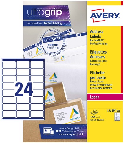 Etiquette Avery L7159-250 63,5x33,9mm blanc 6000 pièces 250 Vel-2