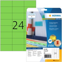 Etiket HERMA 4469 70x37mm verwijderb groen 480st 20 Vel