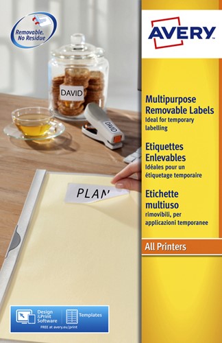 Etiquette Avery amovible L6025REV-25 63,5x46,6mm 450 pièces 25 Vel