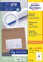 Etiquette Avery 3427-200 105x74mm blanc 1600 pièces 200 Vel