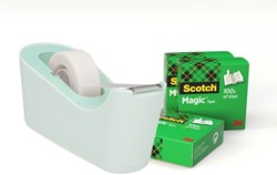 Dévidoir Scotch C18 menthe + 4 rouleaux Magic Tape 33mx19mm 1 Stuk