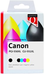 Cartouche d’encre Quantore alternative pour Canon PGI-550XL CLI-551XL noir+4 couleurs 5 Stuk