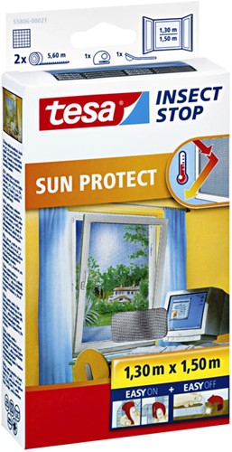 Moustiquaire tesa® Insect Stop SUN PROTECT fenêtre 1,3x1,5m anthracite 1 Stuk
