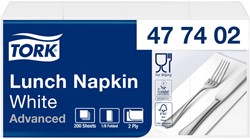 Serviette Tork Advanced 477402 2 épaisseurs pli 1/8 328x325mm blanc 200 pièces 200 Vel
