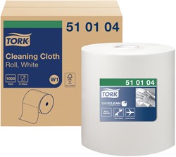 Chiffon de nettoyage Tork W1 Premium 510104 1 épaisseur 380m blanc 1000 Vel