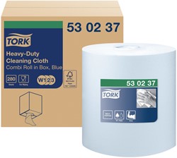 Chiffon de nettoyage Tork W1-W2-W3 Premium Heavy-Duty 530237 1 épaisseur bleu 280 feuilles 280 Vel
