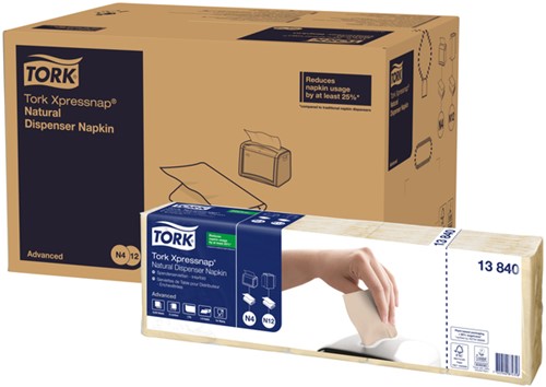 Serviette Tork Advanced 477351 2 épaisseurs pli 1/8 328x325mm naturel 200 pièces 200 Vel-2