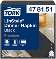 Serviette Tork LinStyle Premium 478145 Pli 1/8 1 ép 390x390mm noir 50 pièces 50 Vel