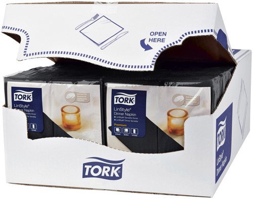 Serviette Tork LinStyle Premium 478145 Pli 1/8 1 ép 390x390mm noir 50 pièces 50 Vel-2