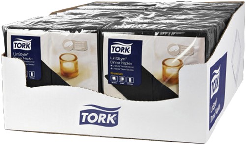 Serviette Tork LinStyle Premium 478145 Pli 1/8 1 ép 390x390mm noir 50 pièces 50 Vel-3