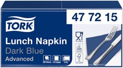 Serviette Tork Advanced 477215 2 épaisseurs Pli 1/4 328x325mm bleu foncé 200 pièces 200 Vel